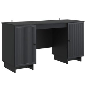 vidaXL Bureau Noir Bois d'ingénierie 142 5 x 50 x 75 cm