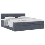 VidaXL Cadre de lit ottoman avec matelas gris foncé 160x200 cm velours