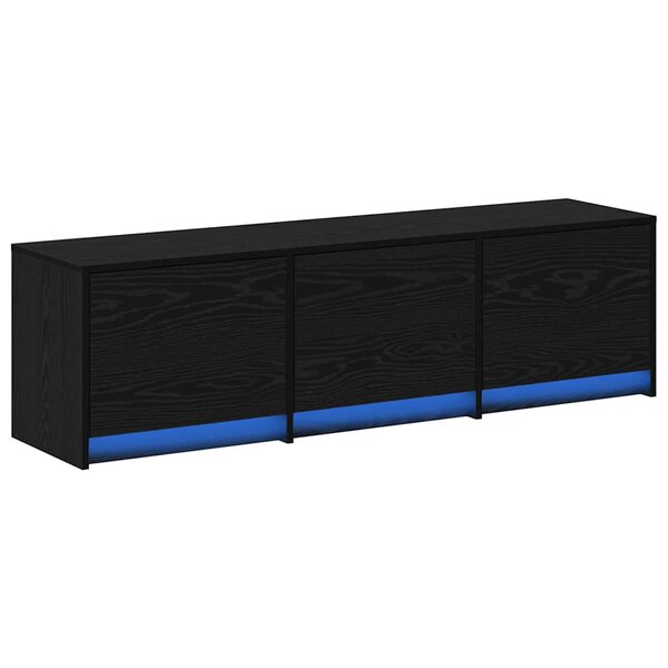 vidaXL Armoire TV avec LEDs avec tiroir Chêne noir 140 x 34 x 40 cm