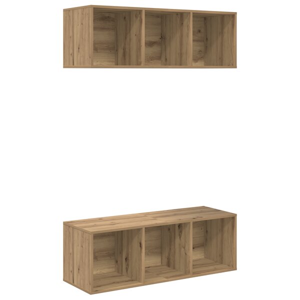 vidaXL Meubles TV muraux 2 Pièces chêne artisanal 37 x 37 x 107 cm