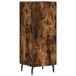 vidaXL Buffet haut Chêne fumé 34 5x34x180 cm Bois d'ingénierie