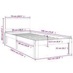 vidaXL Cadre de lit sans matelas noir 75x190 cm