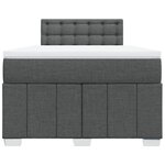 vidaXL Sommier à lattes de lit avec matelas Gris foncé 120x200cm Tissu