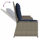 vidaXL Banc de jardin avec coussin Gris Poly rotin