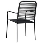 vidaXL Chaises de jardin 4 Pièces Corde en coton et acier Noir