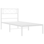 vidaXL Cadre de lit métal avec tête de lit blanc 100x200 cm