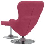 vidaXL Chaise œuf en velours rouge avec repose-pieds