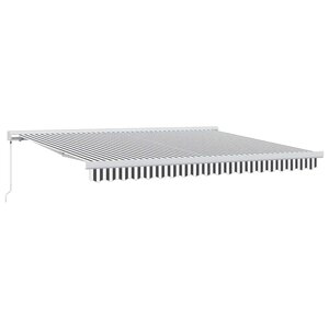 vidaXL Auvent rétractable anthracite et blanc 4x3 m tissu et aluminium