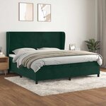 vidaXL Sommier à lattes de lit et matelas Vert foncé 200x200cm Velours