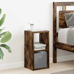 vidaXL Table de chevet 2 Pièces Chêne fumé 25 5 x 22 x 49 5 cm