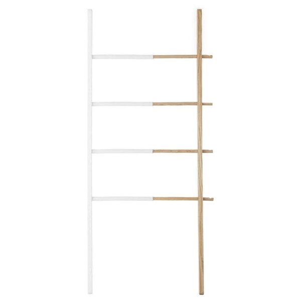 Porte serviette échelle extensible blanc/naturel