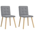 vidaXL Chaises à manger lot de 2 gris clair tissu