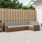 vidaXL Ensemble de canapés d'extérieur 5 Pièces Naturel et gris clair