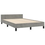 vidaXL Cadre de lit avec tête de lit gris clair 120x190 cm velours