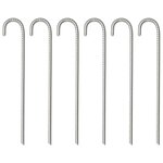vidaXL Piquets de tente 6 Pièces 37 cm Ø10 mm acier galvanisé