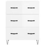 vidaXL Buffet Blanc brillant 69 5x34x90 cm Bois d'ingénierie
