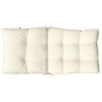 vidaXL Coussins de chaise à dossier bas lot de 6 crème tissu oxford