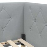 vidaXL Cadre de lit d'angle Gris clair 90 x 190 cm tissu