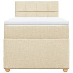 vidaXL Sommier à lattes de lit avec matelas Crème 90x200 cm Tissu