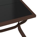 vidaXL Table de jardin Marron et noir 140x70x70 cm Acier et verre
