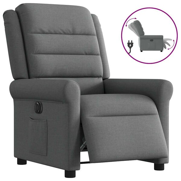 vidaXL Fauteuil inclinable électrique Gris foncé Tissu