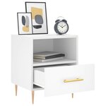 vidaXL Tables de chevet 2 Pièces blanc 40x35x47 5 cm bois d’ingénierie