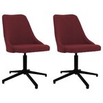 vidaXL Chaises pivotantes à manger lot de 2 bordeaux tissu