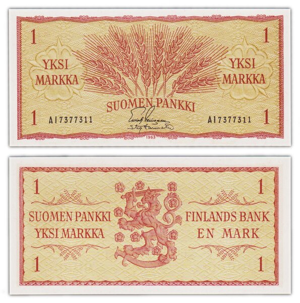 Billet de collection 1 markka 1963 finlande - neuf - p98