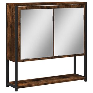 vidaXL Armoire à miroir de salle de bain chêne fumé bois d’ingénierie