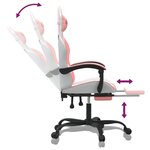 vidaXL Chaise de jeu avec repose-pied Blanc et rose Similicuir