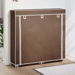 vidaXL Armoire à chaussures avec housse 115 x 28 x 110 cm Tissu Marron