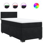 vidaXL Sommier à lattes de lit avec matelas Noir 100x200 cm Velours