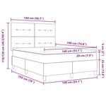 vidaXL Lit à ressort avec matelas - Noir  140x190 cm  Velours