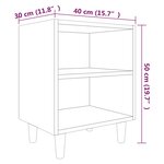 vidaXL Table de chevet avec pieds en bois Chêne marron 40x30x50 cm