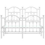 vidaXL Cadre de lit métal sans matelas et pied de lit blanc 120x190 cm