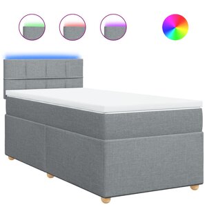 vidaXL Sommier à lattes de lit avec matelas gris clair 80x200 cm tissu