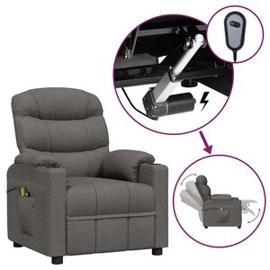 vidaXL Fauteuil électrique de massage Gris foncé Tissu