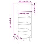 vidaXL Armoire à chaussures Noir 40x36x105 cm Bois d'ingénierie