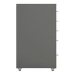 Caisson de bureau meuble de rangement pour documents dossiers fournitures de bureau à roulettes avec 5 tiroirs 69 x 28 x 41 cm gris 03_0006329