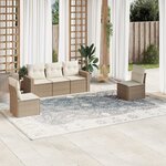 vidaXL Salon de jardin avec coussins 5 Pièces beige résine tressée