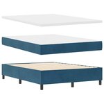 vidaXL Lit à Ressorts avec Matelas LED Bleu 140 x 190 cm Velours