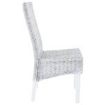 vidaXL Chaises à manger lot de 2 rotin kubu et bois d'acajou