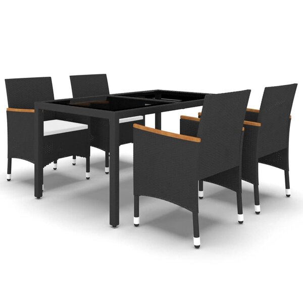 vidaXL Mobilier à dîner de jardin 9 Pièces résine tressée et verre trempé