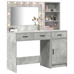 vidaXL Table de Toilette avec tiroir 2 Pièces Gris Bois d'ingénierie