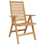 vidaXL Chaise 8 pc Marron Bois de teck massif Convertible