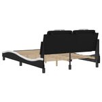 vidaXL Cadre de lit avec lumières LED noir blanc 140x200 cm similicuir