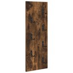 vidaXL Porte-manteau mural Montage mural Chêne fumé 30 x 1.5 x 80 cm