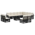 vidaXL Ensemble de canapé de jardin 13 pc Noir polyrotin