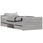 vidaXL Cadre de lit tête de lit et pied de lit sonoma gris 90x200 cm