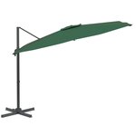 vidaXL Parasol cantilever à LED Vert 400x300 cm